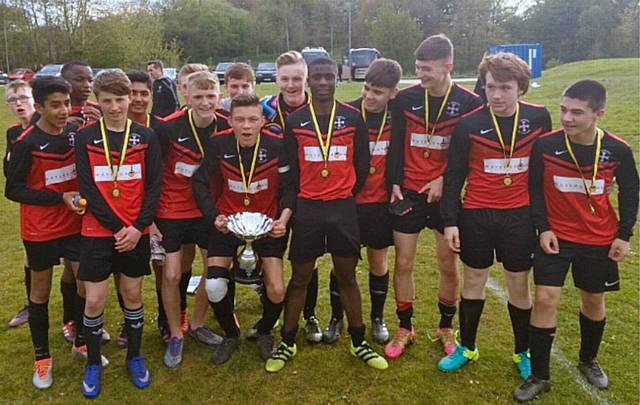 Year 10 football team take the trophy