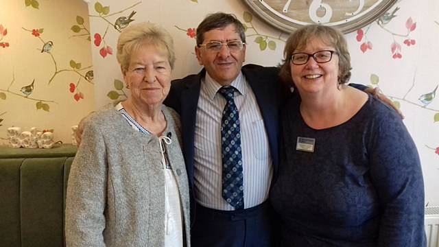 Kath Quinn, Johnny Parker and Fund Manager of Springhill Hospice, Barbara Lloyd