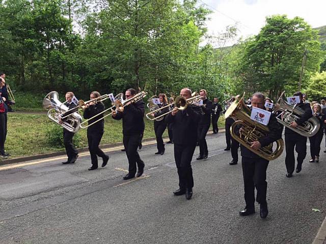 Milnrow Band performing at the Whit Friday Saddleworth Contests 