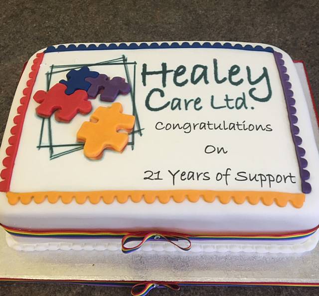 Healey Care's birthday cake when they celebrated 21 years in business in June 2017