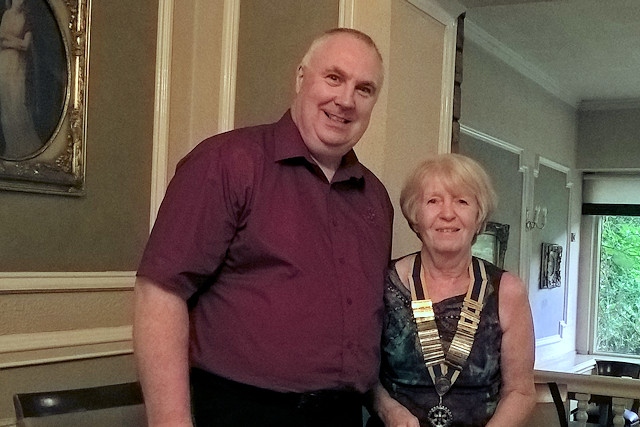 Outgoing President, Ged Heatherington with incoming President Jan Powell