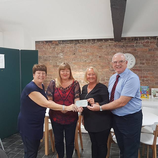 Councillor Ray and his wife Elaine with Kathy Thomas and Bev Place (Rochdale Connections Trust)