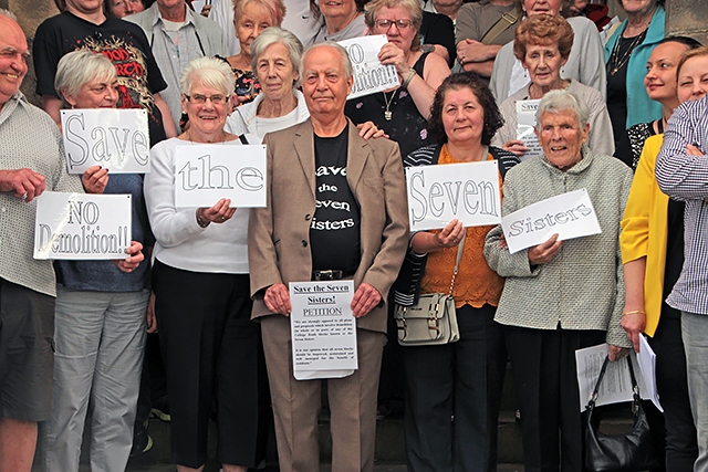 Robin Parker (centre) with supporters of his 'Save the Seven Sisters' petition
