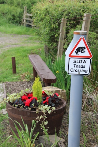 The new small wildlife sign complements other warning signs already used on UK roads, such as the one for toads, seen here in Ashworth Valley