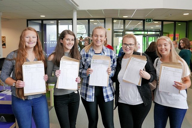 Students at Wardle Academy celebrating their results