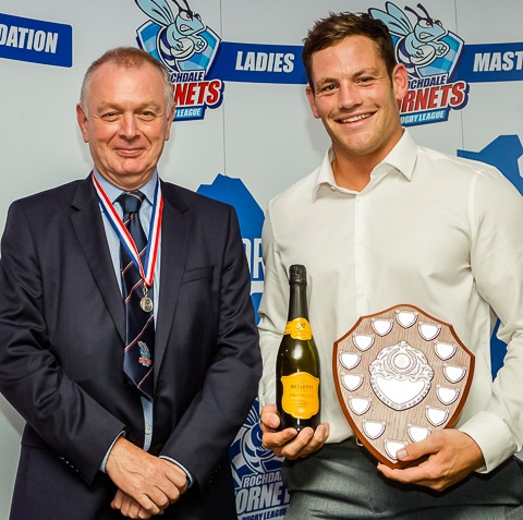 Players player of the year Rob Massam with Hornets President Paul Ormerod