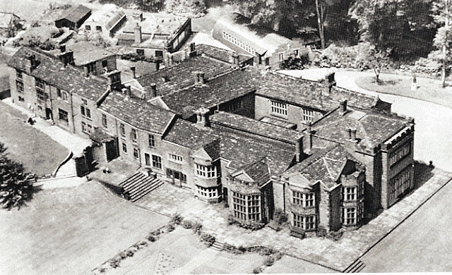 Aerial view of Hopwood-Hall, Middleton