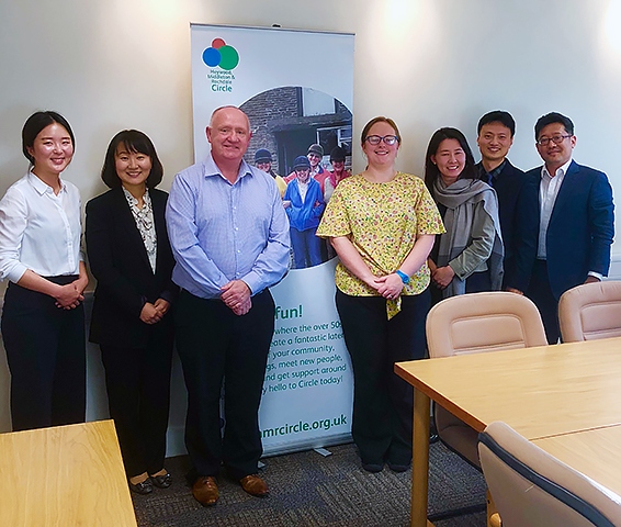 HMR Circle director Mark Wynn and operations manager Leanne Chorlton with the South Korean delegates