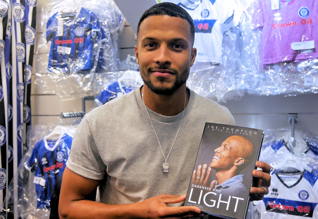 Joe at his book's signing in the club shop