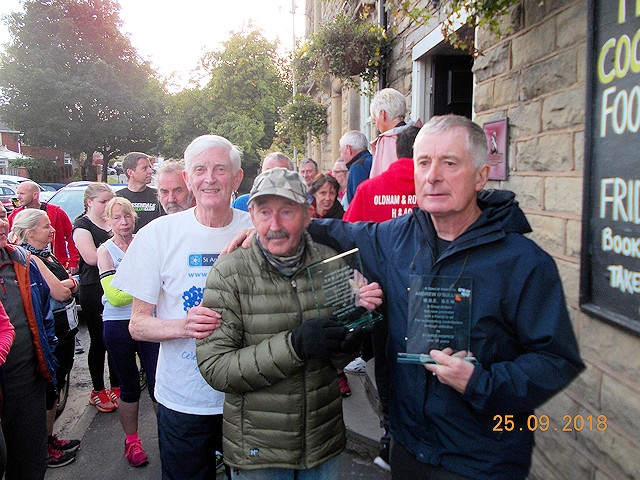 Andy O'Sullivan with running legend Dr Ron Hill in Whitworth
