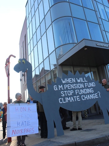Protesting the Greater Manchester Pension Fund investment into fracking