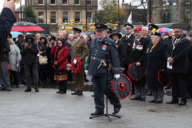 Wing Commander David Forbes, pictured at a Remembrance Sunday service in Rochdale