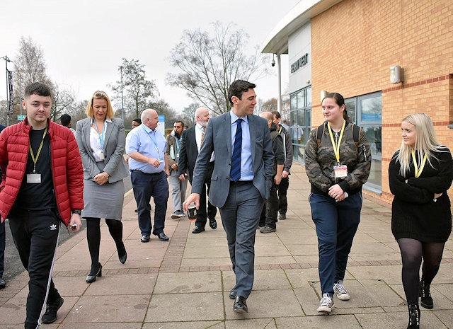 Mayor of Greater Manchester, Andy Burnham at Hopwood Hall College 