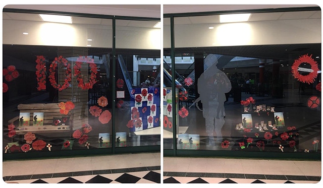 The poppy display in the Wheatsheaf Shopping Centre