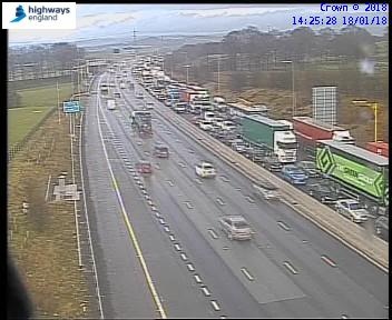 Traffic queuing on M62