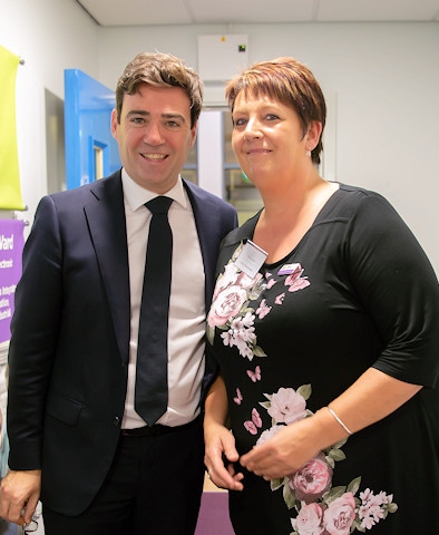 Andy Burnham with Chris Krastins of Grace’s Place