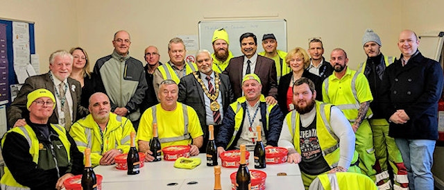 Mayor of Rochdale, Councillors Faisal Rana and Cecile Biant thank the Spotland Clean and Green team and local volunteers