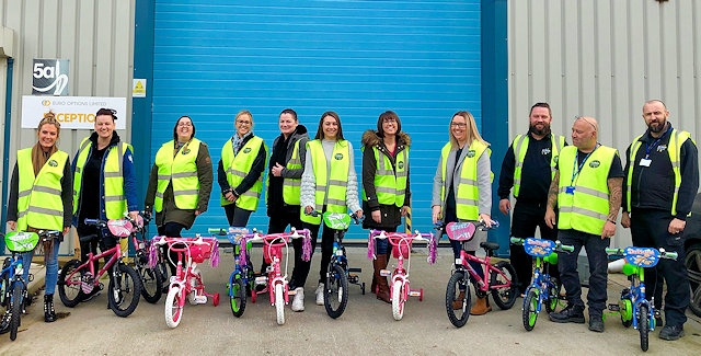 Staff from Euro Options with the bikes 