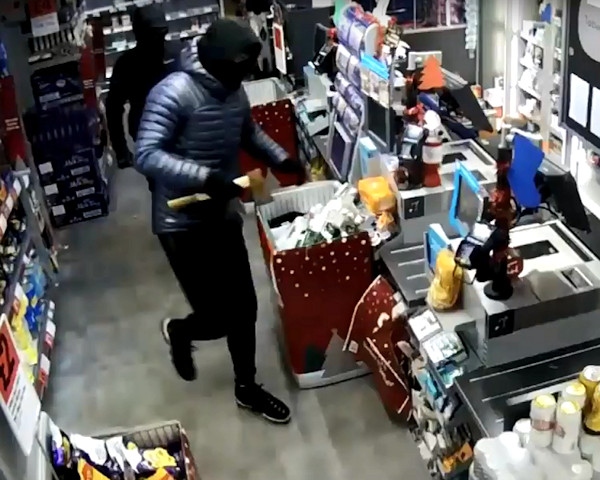 CCTV from an armed robbery at the Castleton Co-op in 2018