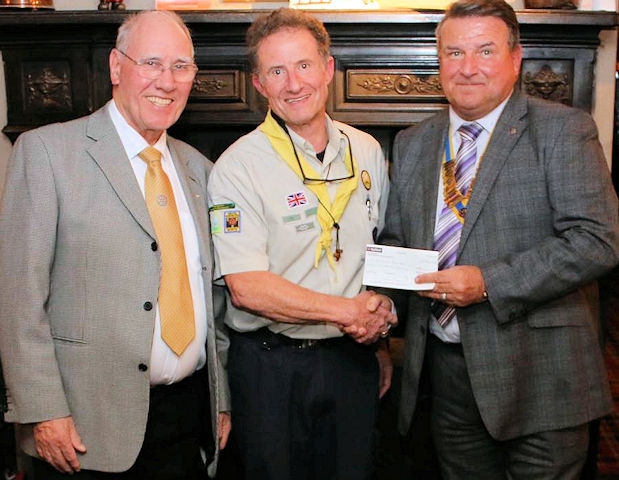 Heywood Rotary President, Mike Goldrick with 1st St Johns Scout Group