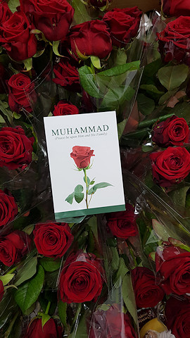 The roses were part of a celebration for the Prophet Muhammad's birthday