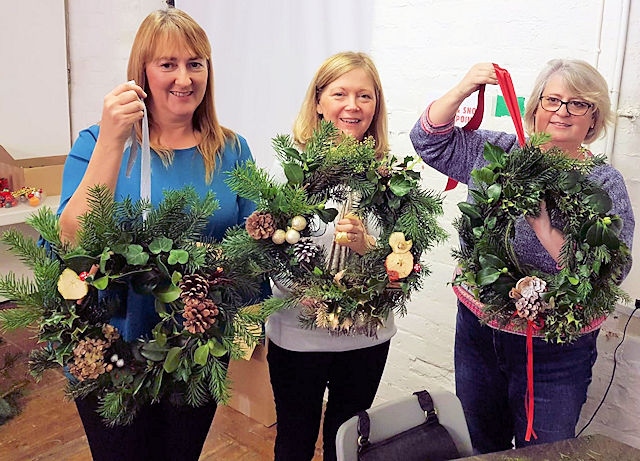 Littleborough and Areas Ladies Circle got in to the festive spirit this week with wreath making evenings