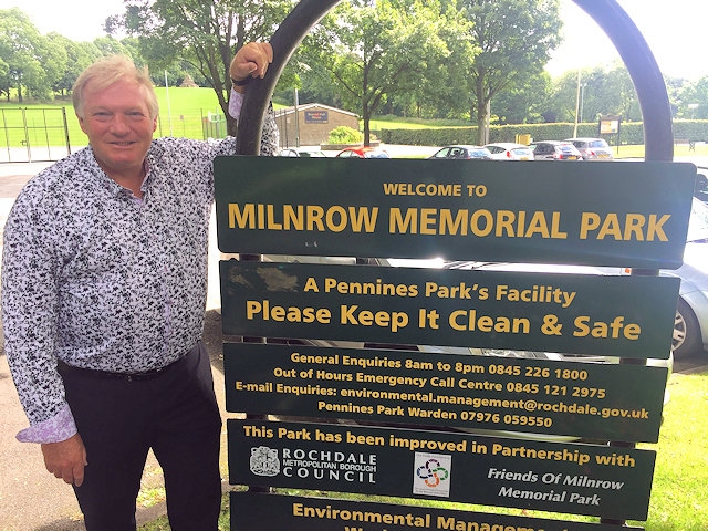 Councillor Neil Butterworth in Milnrow Memorial Park