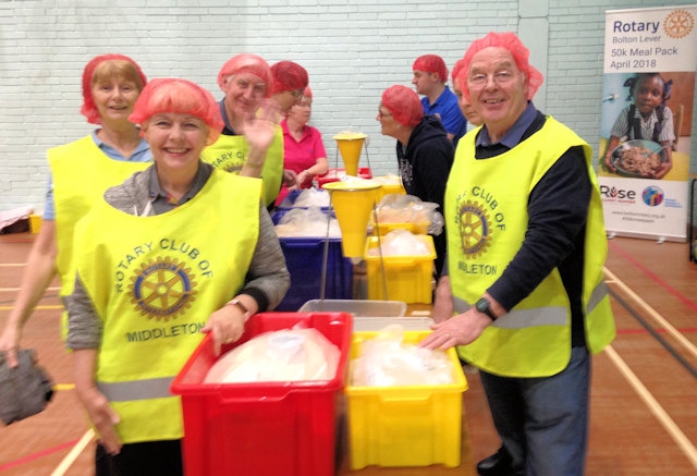 Middleton Rotary help at Rise Against Hunger meal pack event 