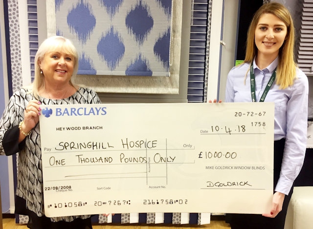 Debbie Goldrick with Sophie Ansley, Springhill Hospice