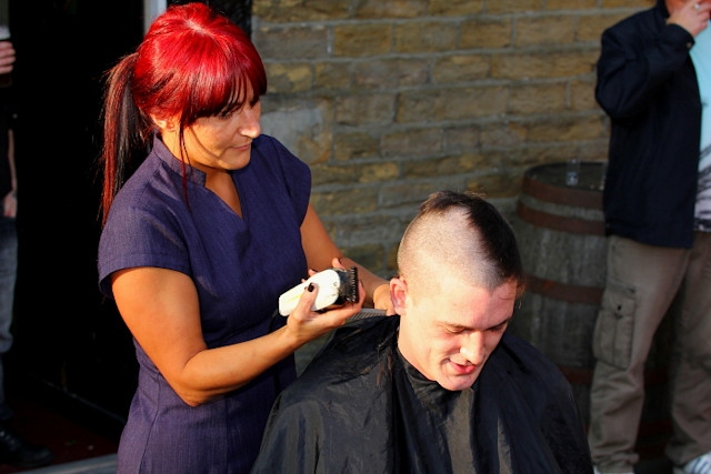 Reece Tancock, a friend of Kavana's, has his hair shaved