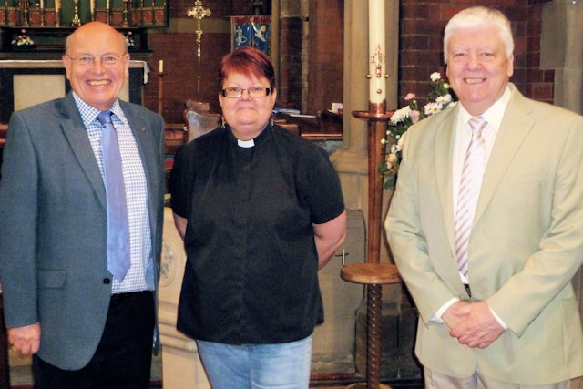 Peter Shrigley, Rev Rachel Battershell, Ray Milligan, St Andrew's Dearnley