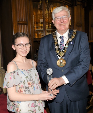 Mayor Ian Duckworth with Young Person of the Year - Molly Howarth 
