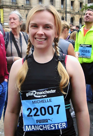 Michelle Kight at the start of the Great Manchester Run in 2016