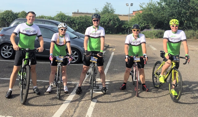 Five employees from GJD and Invisiontook part in the Diss Cyclathon 