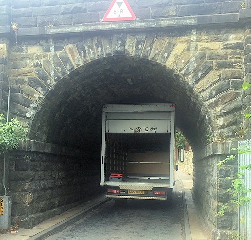 The van under the bridge on New Barn Lane