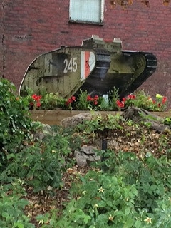 The tank and floral display