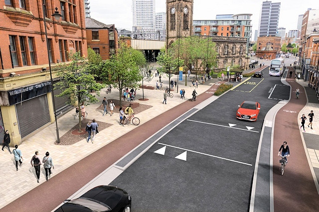 How a new Dutch-style cycle lane could look in Salford