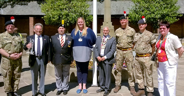Mayor Mohammed Zaman at the flag raising in Middleton to commemorate Armed Forces Day