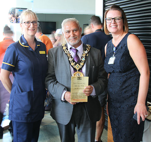 Mayor Mohammed Zaman at Rochdale Infirmary to celebrate 70 years of the NHS