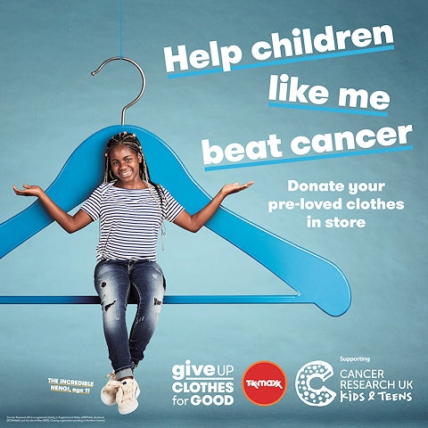 TK Maxx’s Give Up Clothes For Good campaign in support of Cancer Research UK Kids & Teens