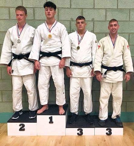 Dave Hulme (right won bronze at the Heart of England Open Judo Championship
