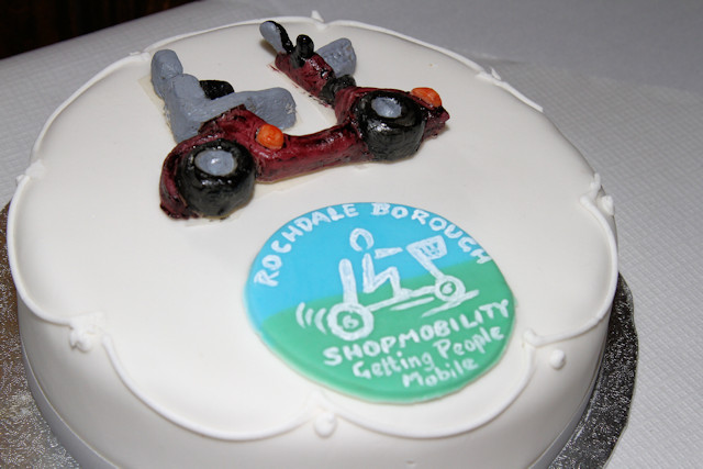 Shopmobility's 25th birthday cake