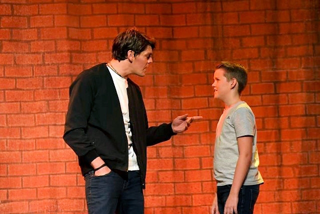 Sean Caffrey (right) in the role of ‘Nathan’ in The Full Monty