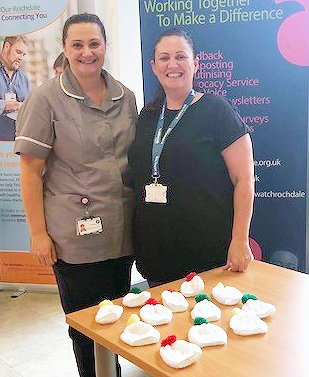 Sam Wheelan, Patient Experience Midwife at Royal Oldham Hospital and Emma Radcliffe, Healthwatch Rochdale Community Project worker