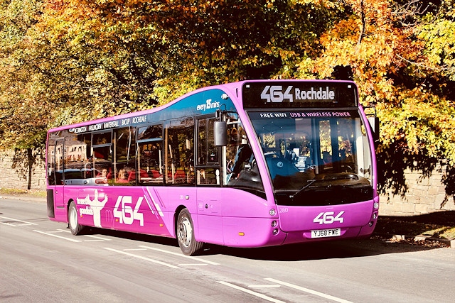 A Rosso 464 bus en-route to Rochdale