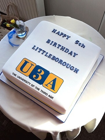 Littleborough U3A's 5th birthday cake