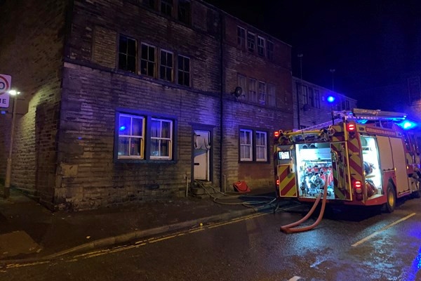 Firefighters were called a fire at a three-storey end-terrace house on Dale Street, Milnrow
