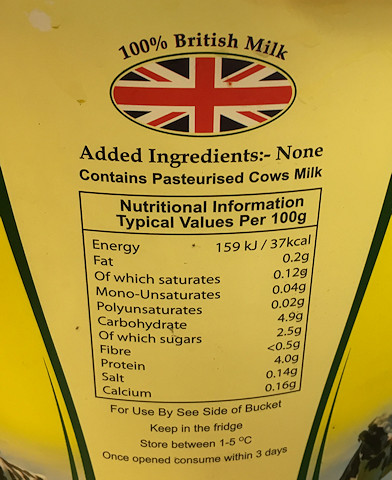 The yoghurt used in the korma, which clearly states it contains cow's milk