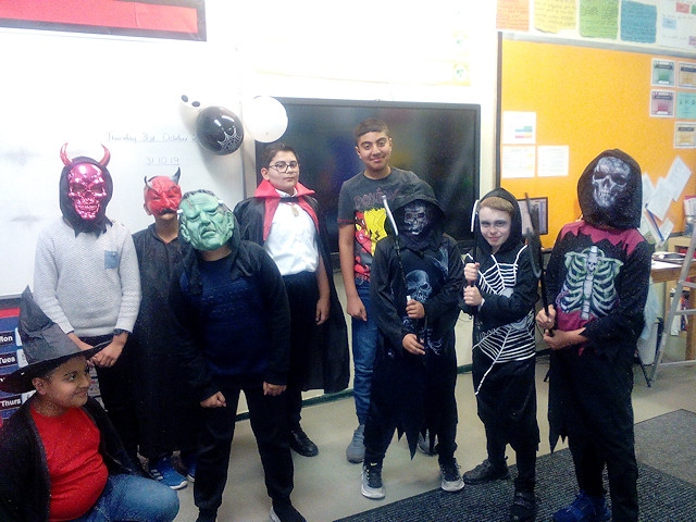 Pupils and staff alike came dressed up in spooky costumes 