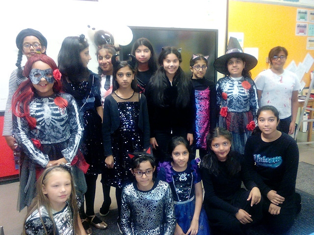 Pupils and staff alike came dressed up in spooky costumes 
